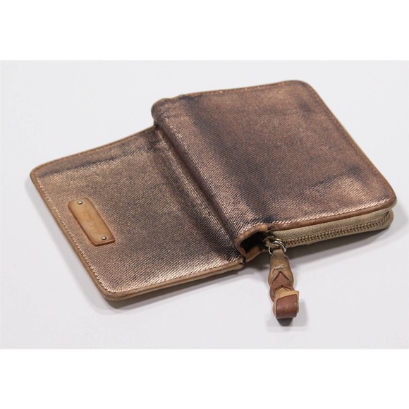 Paul Smith Metallic Gold Full Zip Around Leather Ladies Wallet - Picture 6 of 10